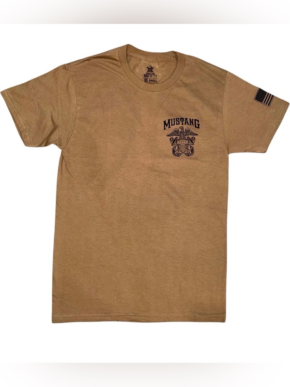 The Navy Mustang LDO/ CWO T-Shirt. Size XL. Color: Coyote Brown. - Picture 1 of 3